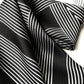 Square Satin Neck Scarf Black and White Geometric Stripe Print 27.5 Inch