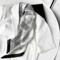 Square Satin Neck Scarf Black and White Geometric Stripe Print 27.5 Inch