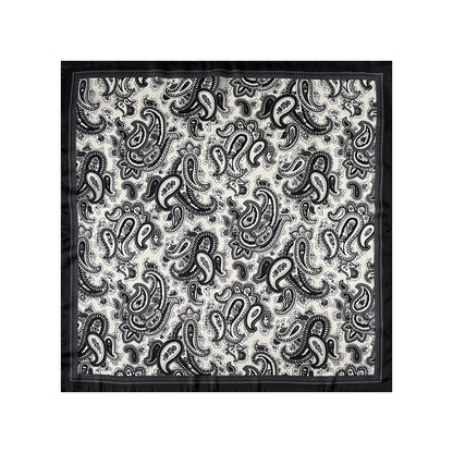 Square Paisley Silk Feel Scarf Lightweight Printed Neck Hair Scarf 27.5 Inch