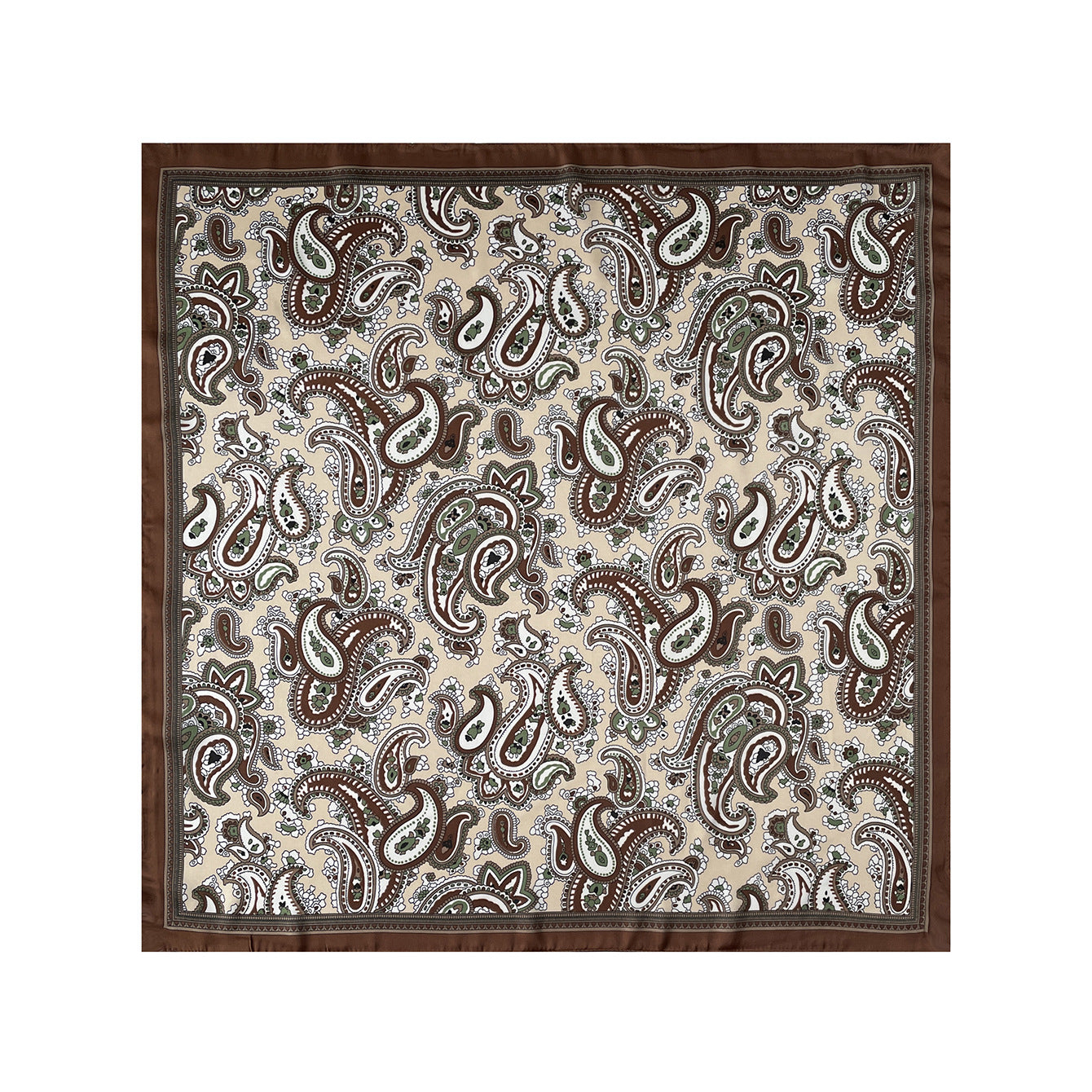 Square Paisley Silk Feel Scarf Lightweight Printed Neck Hair Scarf 27.5 Inch