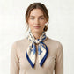 Square Floral Silk Feel Scarf Lightweight Botanical Print Neck Wrap 27.5 Inch