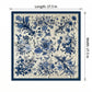 Square Floral Silk Feel Scarf Lightweight Botanical Print Neck Wrap 27.5 Inch