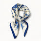 Square Floral Silk Feel Scarf Lightweight Botanical Print Neck Wrap 27.5 Inch