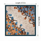 Square Floral Silk Feel Scarf Lightweight Botanical Neck Hair Wrap 27.5 Inch