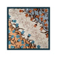 Square Floral Silk Feel Scarf Lightweight Botanical Neck Hair Wrap 27.5 Inch
