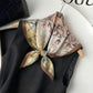 Square Floral Silk Feel Scarf Lightweight Botanical Neck Hair Wrap 27.5 Inch