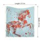 Square Floral Horse Silk Feel Satin Scarf Lightweight Wrap 27.5 Inch