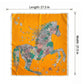 Square Floral Horse Silk Feel Satin Scarf Lightweight Wrap 27.5 Inch