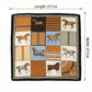 Square Equestrian Horse Satin Scarf Lightweight Silk Feel Wrap 27.5 Inch