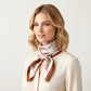 Square Artistic Line Print Satin Scarf Lightweight Silk Touch Wrap 27.5 Inch