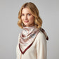 Square Artistic Line Print Satin Scarf Lightweight Silk Touch Wrap 27.5 Inch