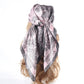 Oversized Botanical Satin Scarf Silk Touch Square Head Wrap 35 Inch