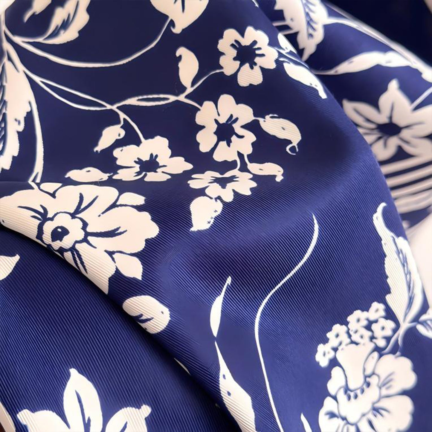 Vintage Floral Print Satin Square Scarf 35 x 35 Inches Head Scarf for Women