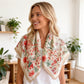 35 Inch Large Floral Square Scarf Lightweight Fashion Shawl Wrap Neck Hair Scarf