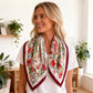 35 Inch Large Floral Square Scarf Lightweight Fashion Shawl Wrap Neck Hair Scarf