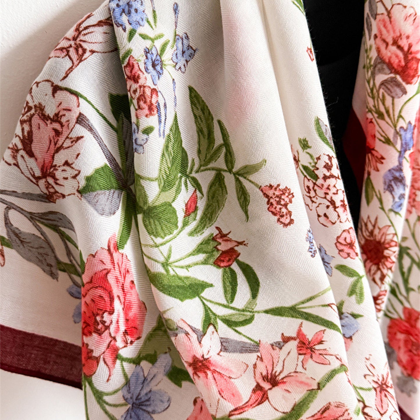 35 Inch Large Floral Square Scarf Lightweight Fashion Shawl Wrap Neck Hair Scarf