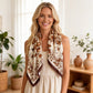 35 Inch Butterfly Floral Square Scarf Lightweight Fashion Shawl Wrap Hair Scarf