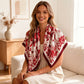 35 Inch Butterfly Floral Square Scarf Lightweight Fashion Shawl Wrap Hair Scarf