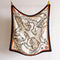 Large Equestrian Square Scarf 35 Inch Lightweight Fashion Neck Hair Shawl Wrap