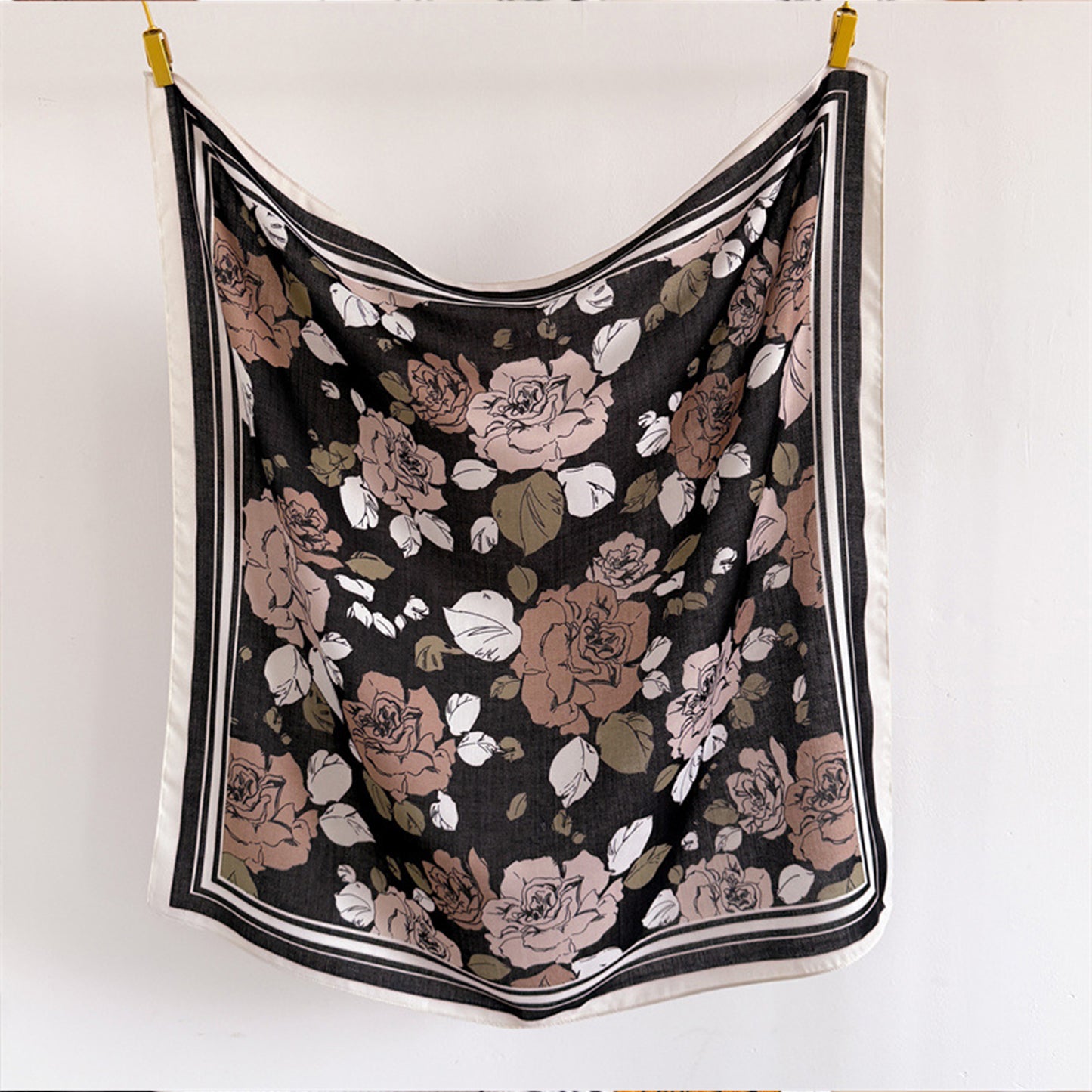 Large Floral Square Scarf 35 Inch Lightweight Fashion Head Neck Shawl Wrap