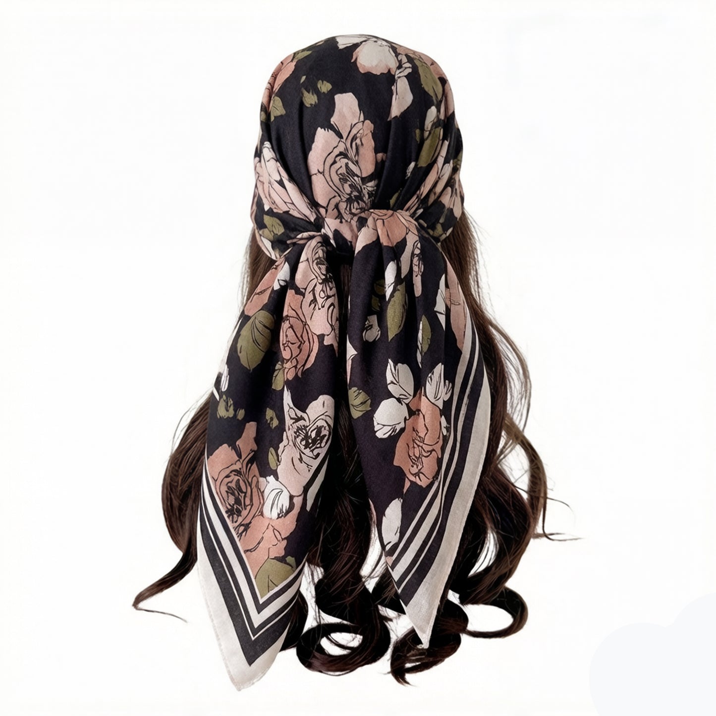 Large Floral Square Scarf 35 Inch Lightweight Fashion Head Neck Shawl Wrap