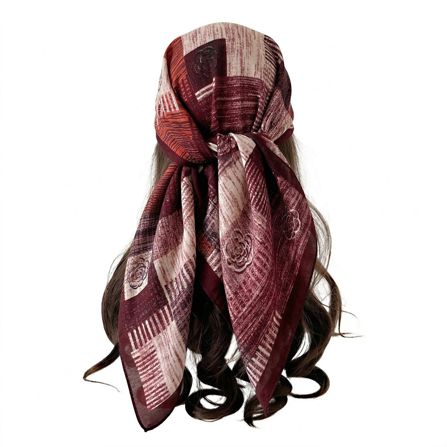 Large Abstract Square Scarf 35 Inch Lightweight Fashion Neck Hair Shawl Wrap