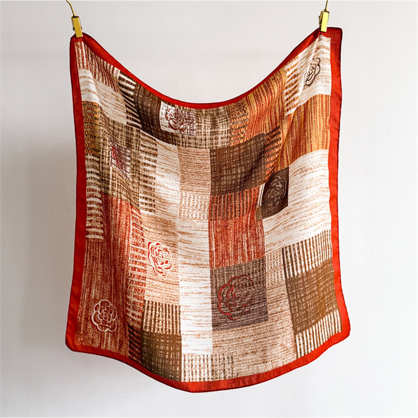 Large Abstract Square Scarf 35 Inch Lightweight Fashion Neck Hair Shawl Wrap