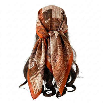Large Abstract Square Scarf 35 Inch Lightweight Fashion Neck Hair Shawl Wrap