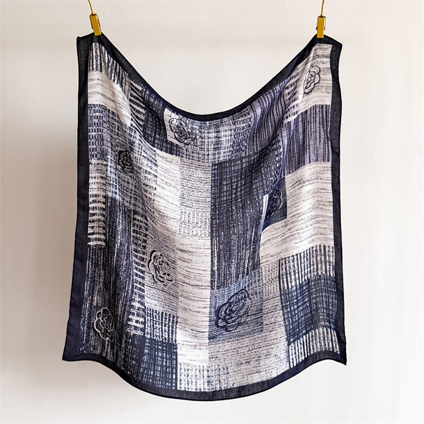 Large Abstract Square Scarf 35 Inch Lightweight Fashion Neck Hair Shawl Wrap