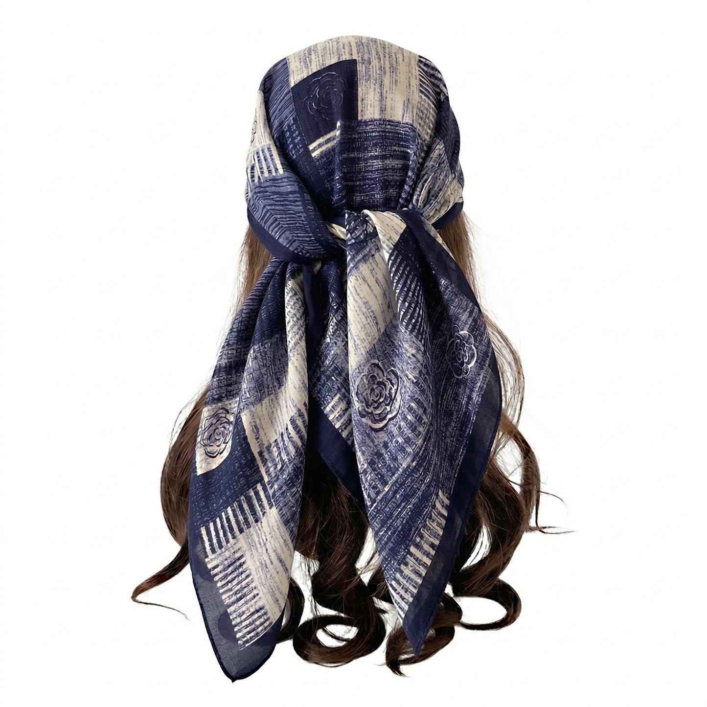 Large Abstract Square Scarf 35 Inch Lightweight Fashion Neck Hair Shawl Wrap