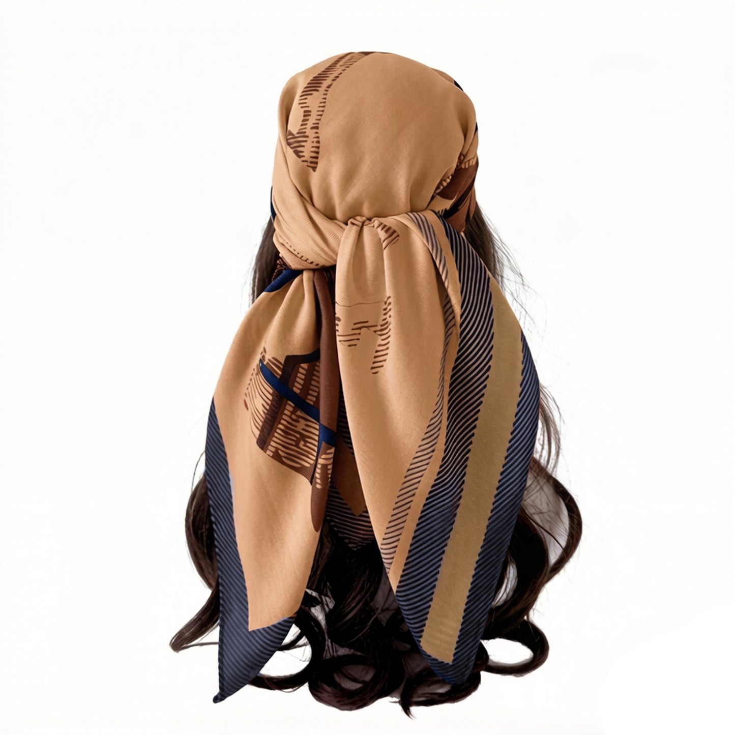 Horse Print Large Square Scarf Lightweight Neck Hair Shawl Wrap 35 x 35 Inch