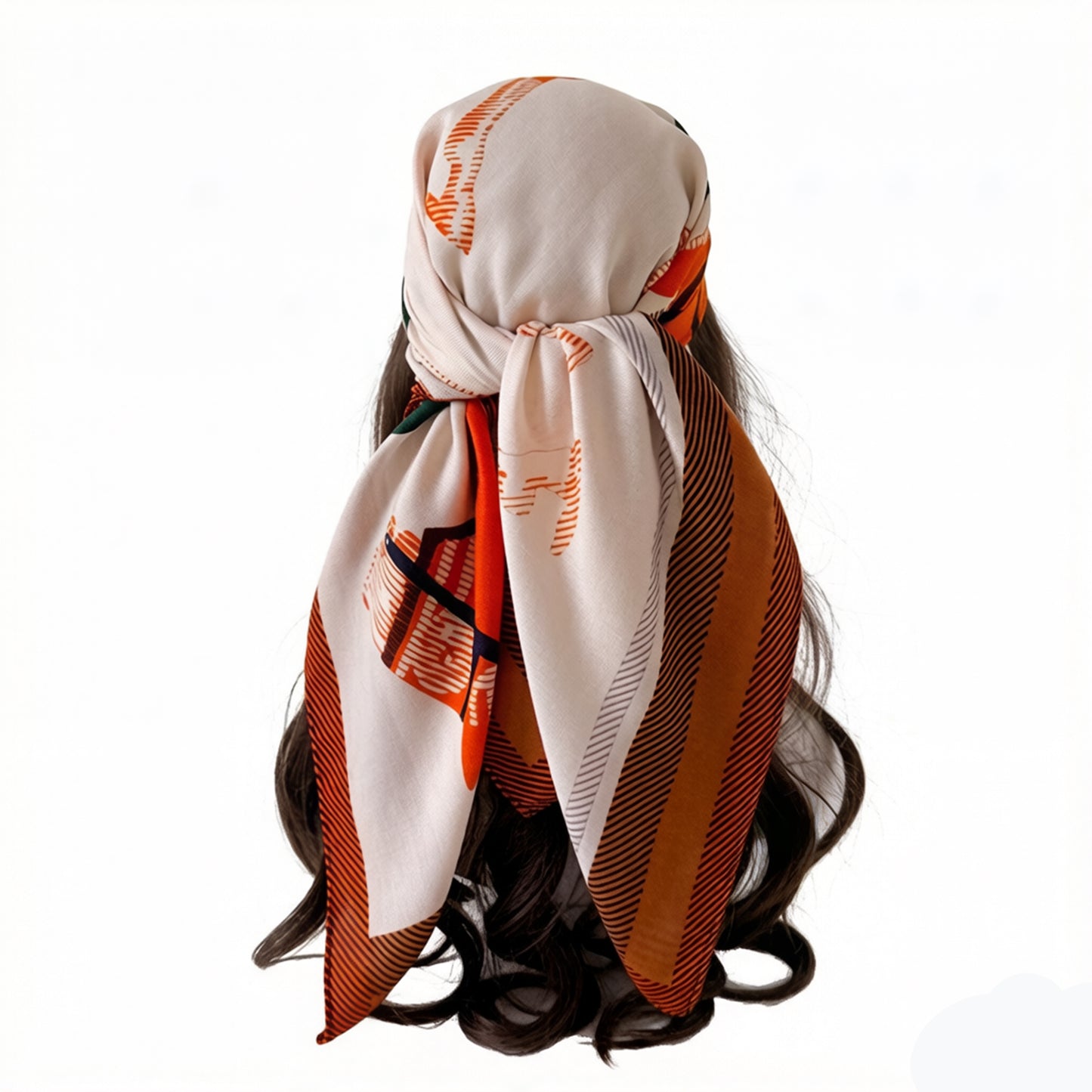 Horse Print Large Square Scarf Lightweight Neck Hair Shawl Wrap 35 x 35 Inch