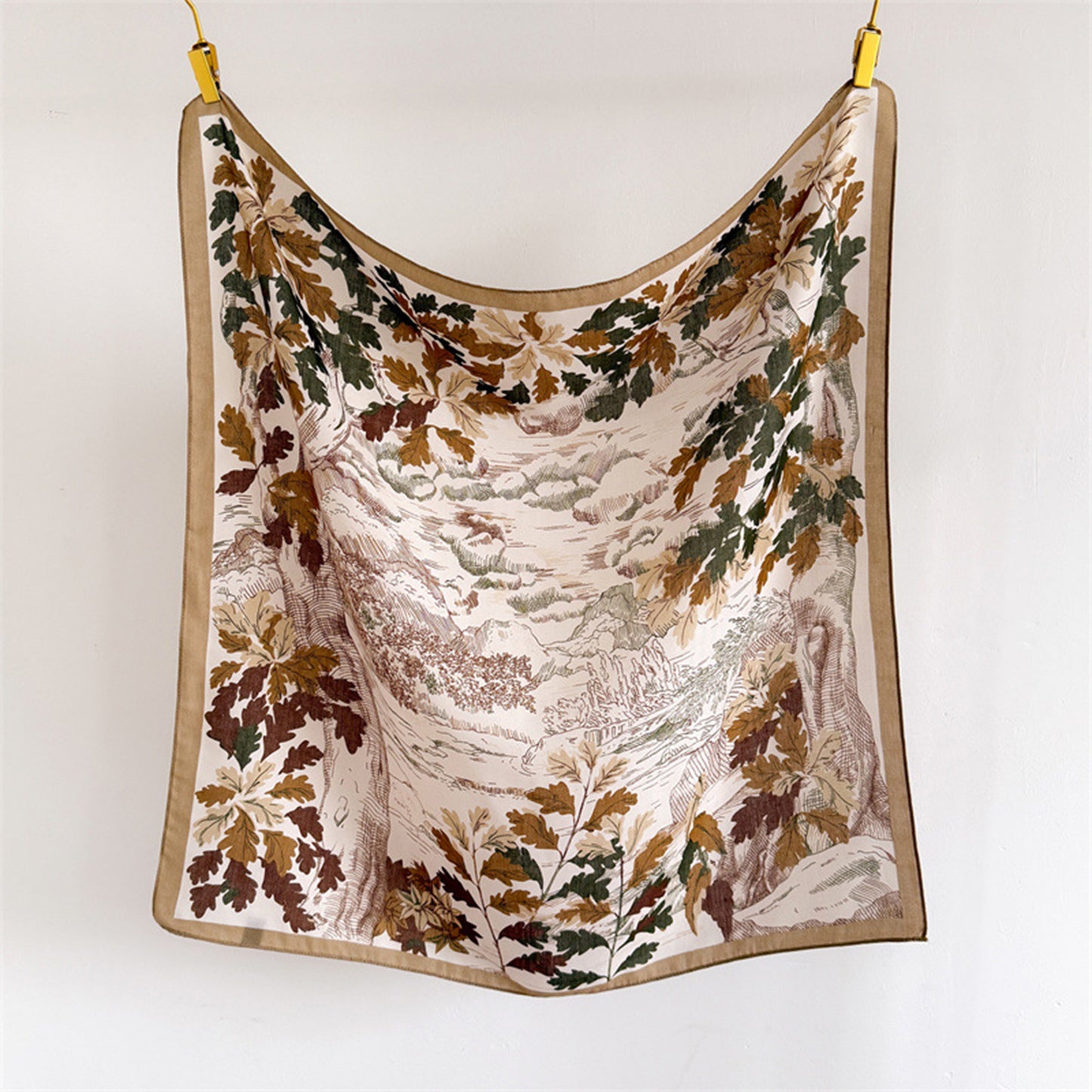 Landscape Floral Square Scarf Large Lightweight Neck Hair Shawl Wrap 35 Inch