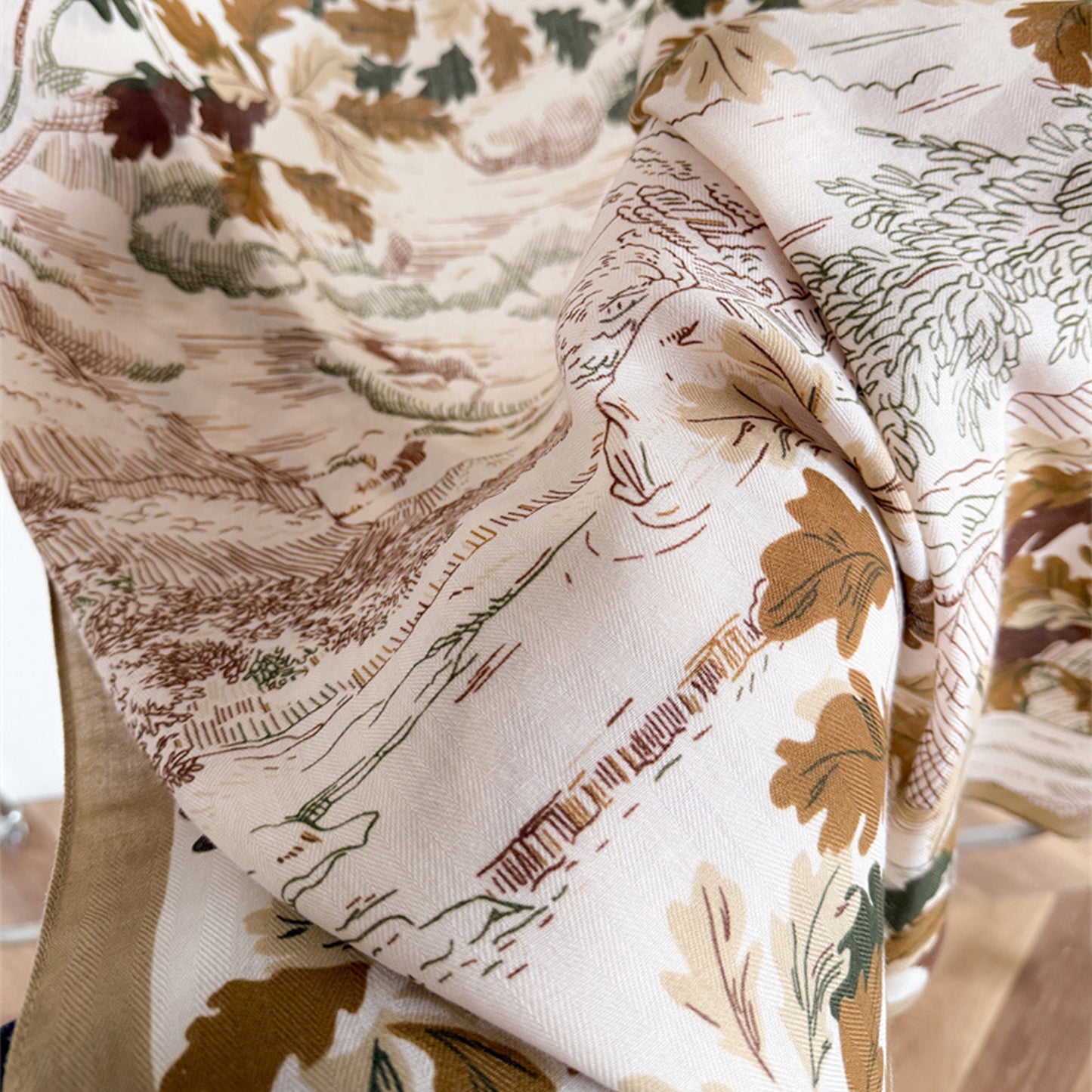 Landscape Floral Square Scarf Large Lightweight Neck Hair Shawl Wrap 35 Inch