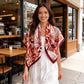 Landscape Floral Square Scarf Large Lightweight Neck Hair Shawl Wrap 35 Inch