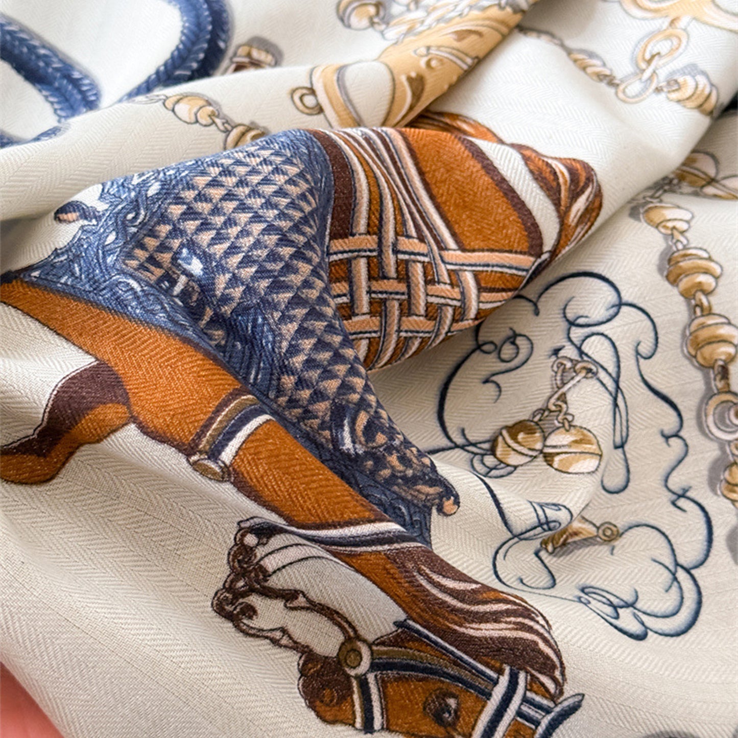 Horse Print Large Square Scarf Lightweight Neck Hair Shawl Wrap 35 x 35 Inch
