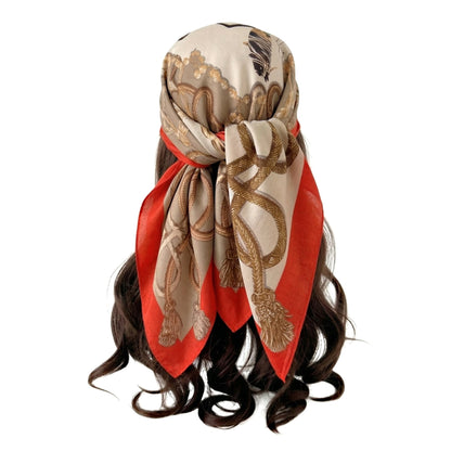 Horse Print Large Square Scarf Lightweight Neck Hair Shawl Wrap 35 x 35 Inch