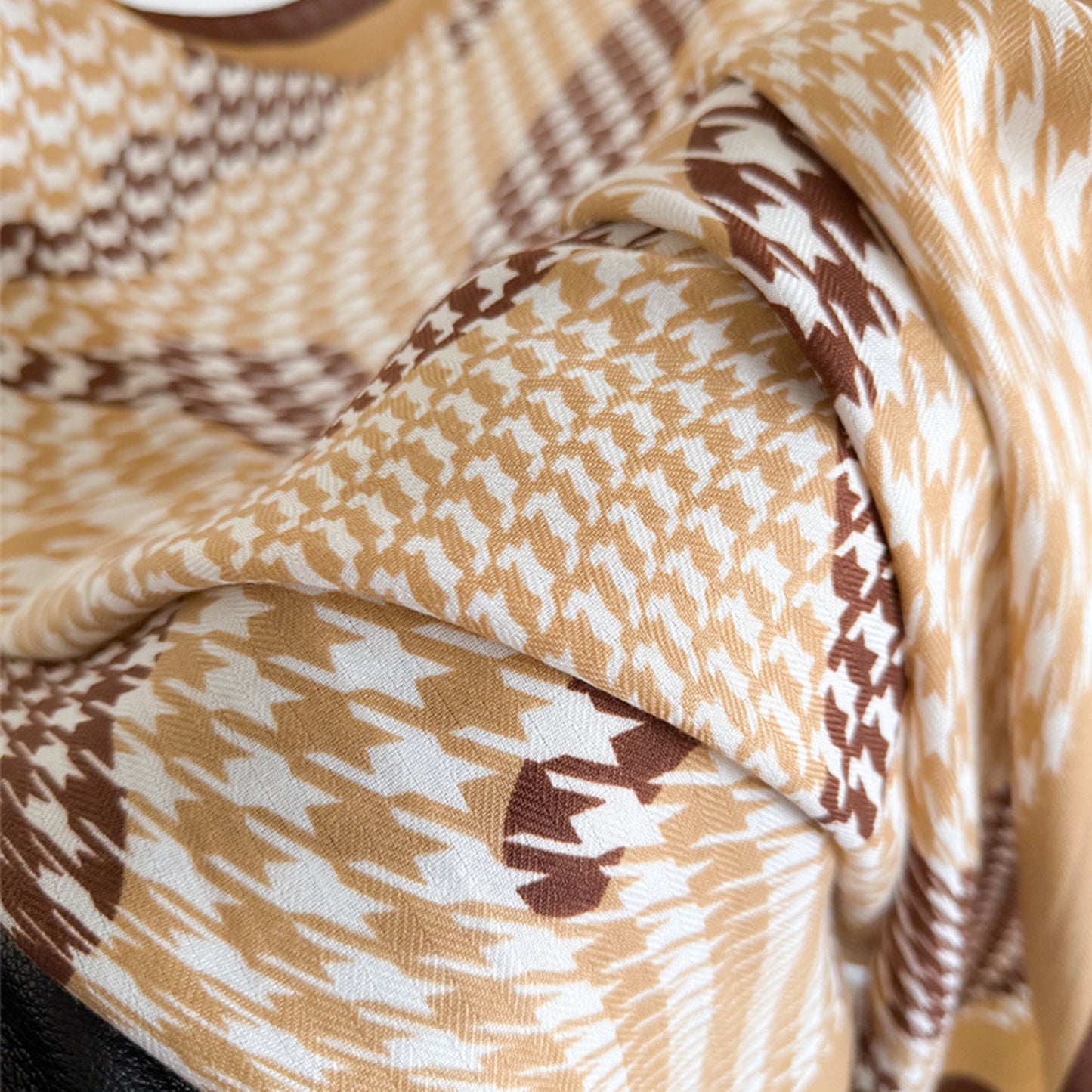 Houndstooth Large Square Scarf Lightweight Head Neck Hair Wrap 35 Inch