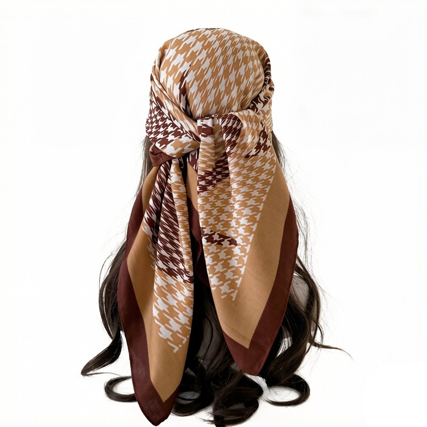 Houndstooth Large Square Scarf Lightweight Head Neck Hair Wrap 35 Inch