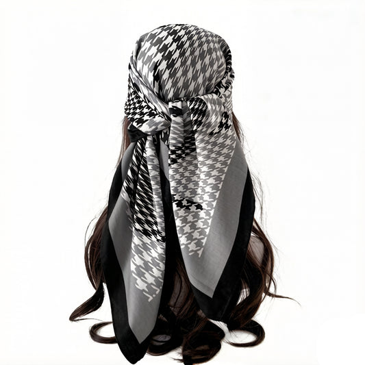 Houndstooth Large Square Scarf Lightweight Head Neck Hair Wrap 35 Inch