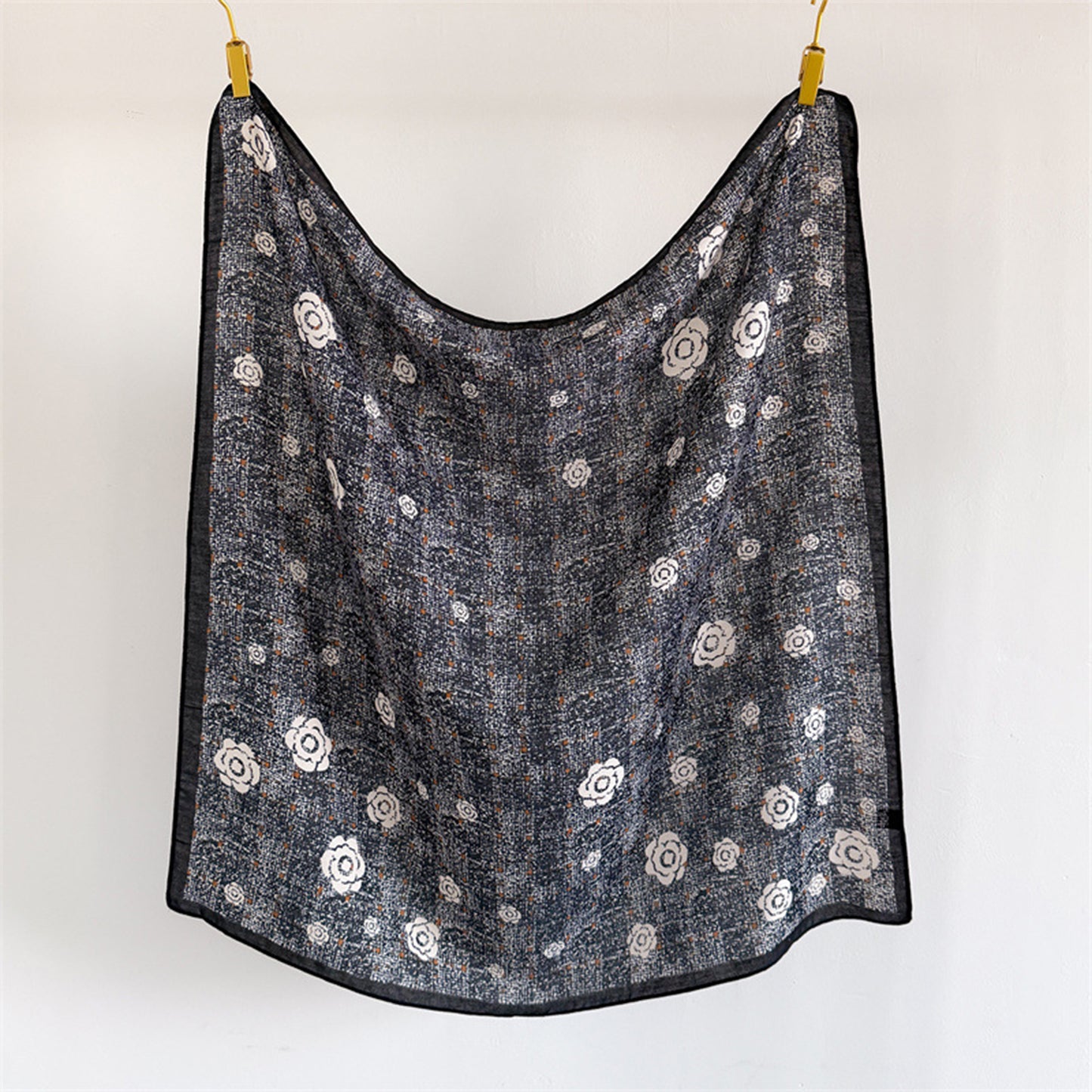 Floral Large Square Scarf Lightweight Head Neck Hair Wrap Shawl 35 Inch