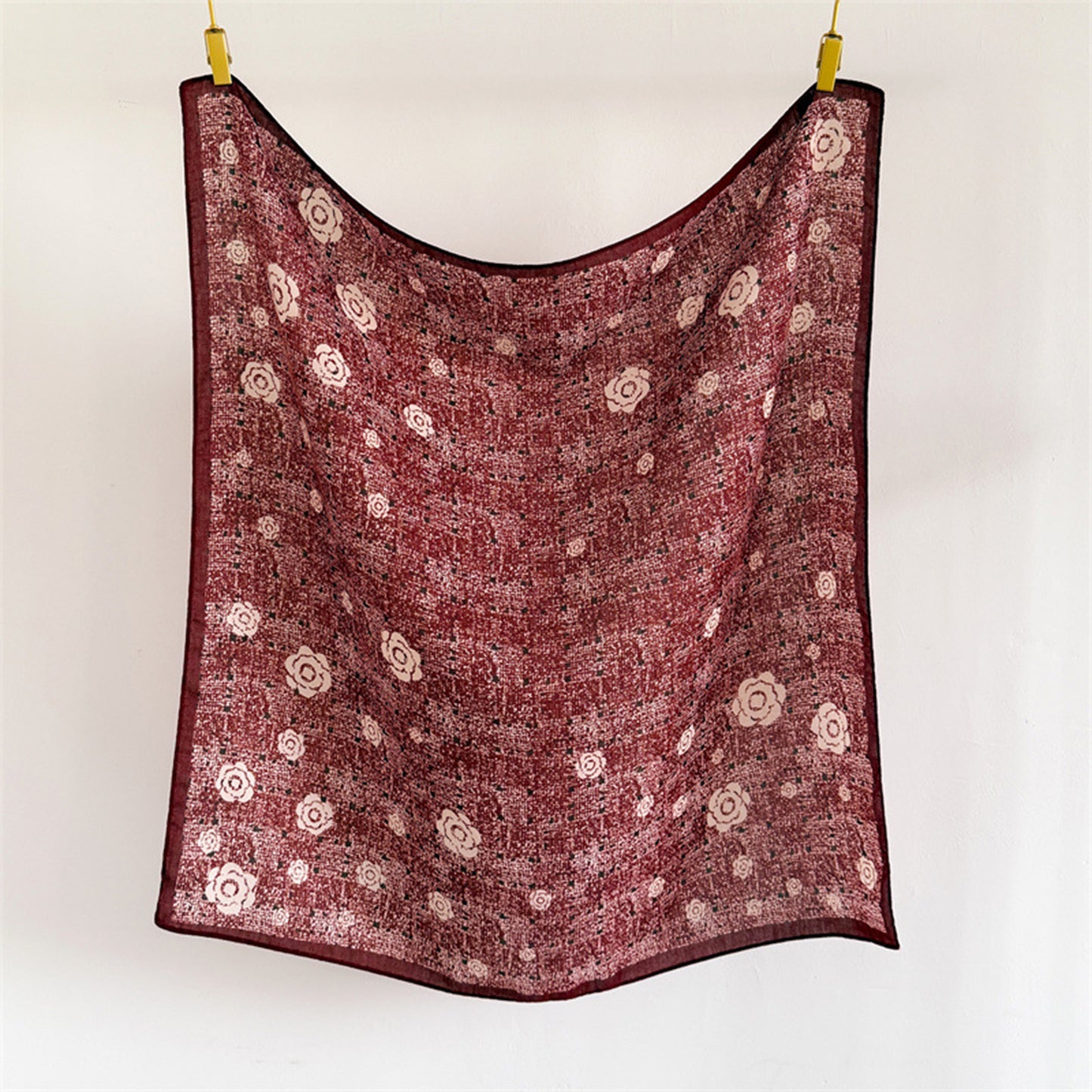 Floral Large Square Scarf Lightweight Head Neck Hair Wrap Shawl 35 Inch