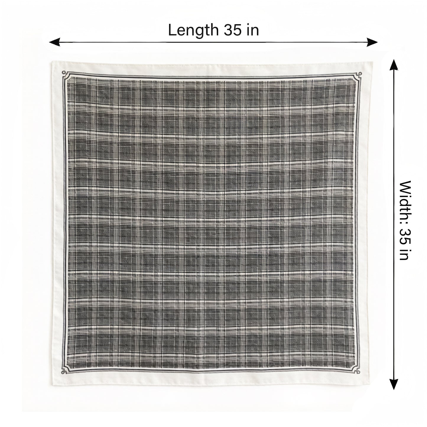 Plaid Large Square Scarf Lightweight Head Neck Hair Wrap Shawl 35 Inch