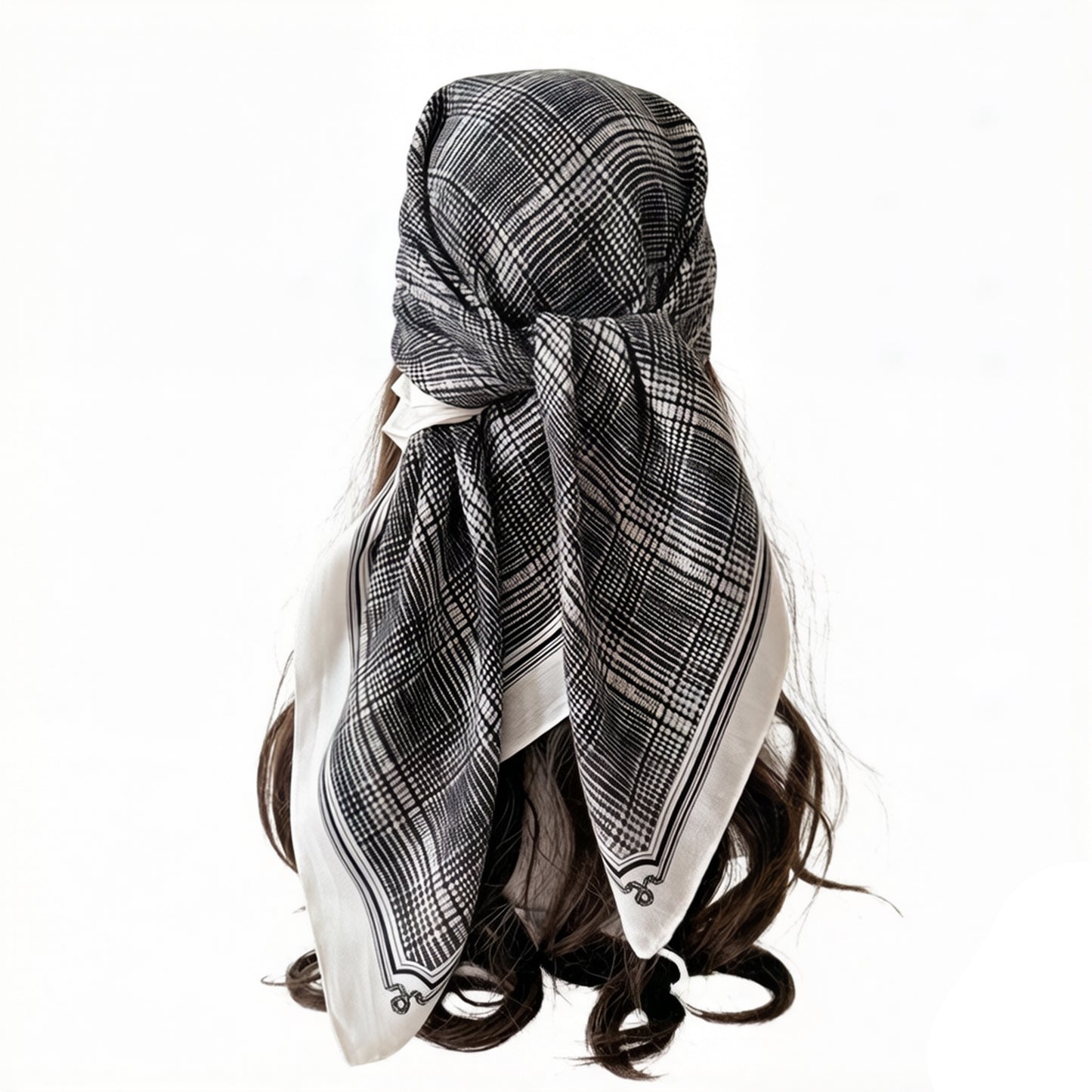 Plaid Large Square Scarf Lightweight Head Neck Hair Wrap Shawl 35 Inch