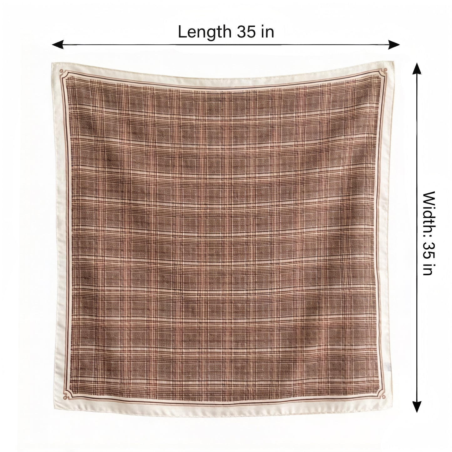 Plaid Large Square Scarf Lightweight Head Neck Hair Wrap Shawl 35 Inch