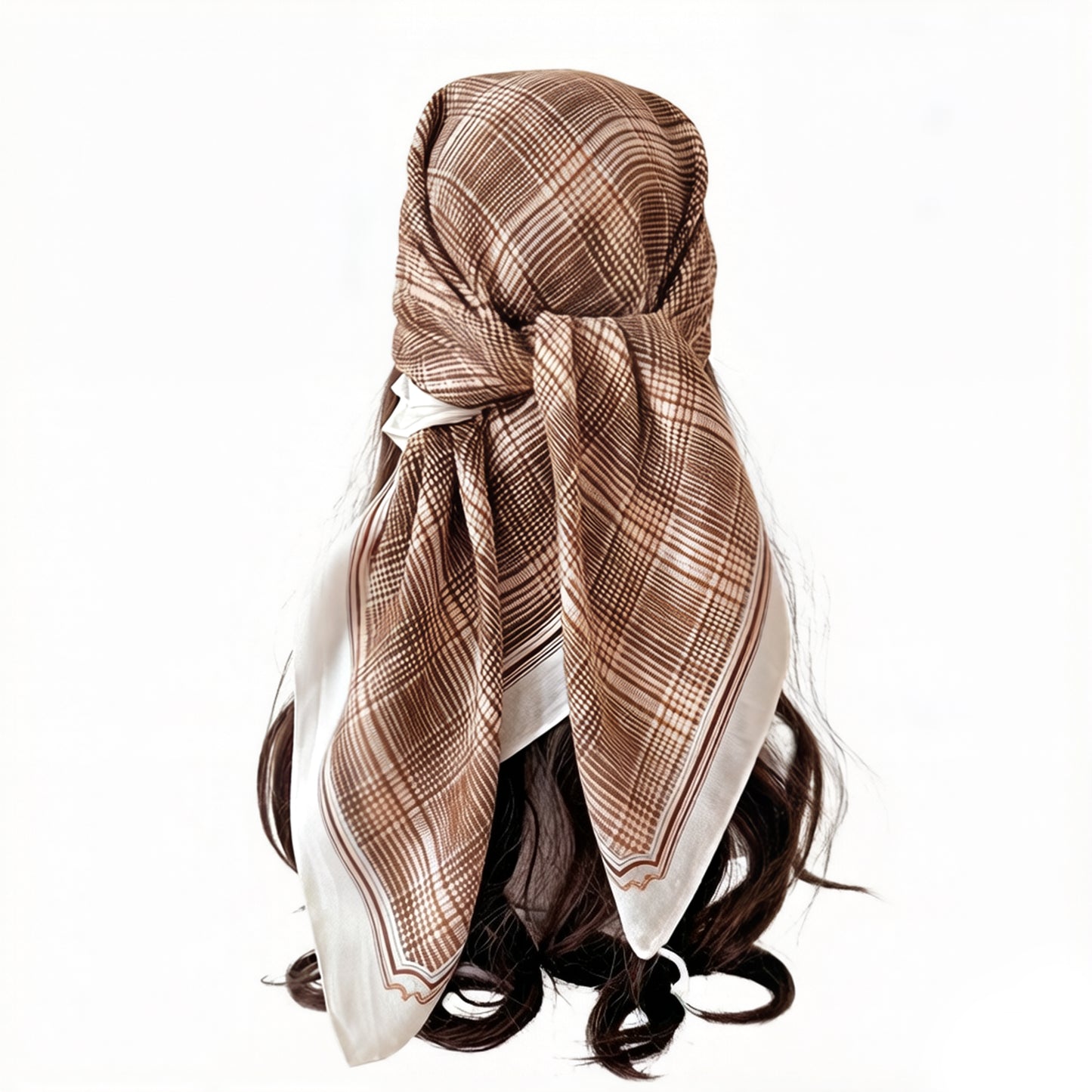 Plaid Large Square Scarf Lightweight Head Neck Hair Wrap Shawl 35 Inch