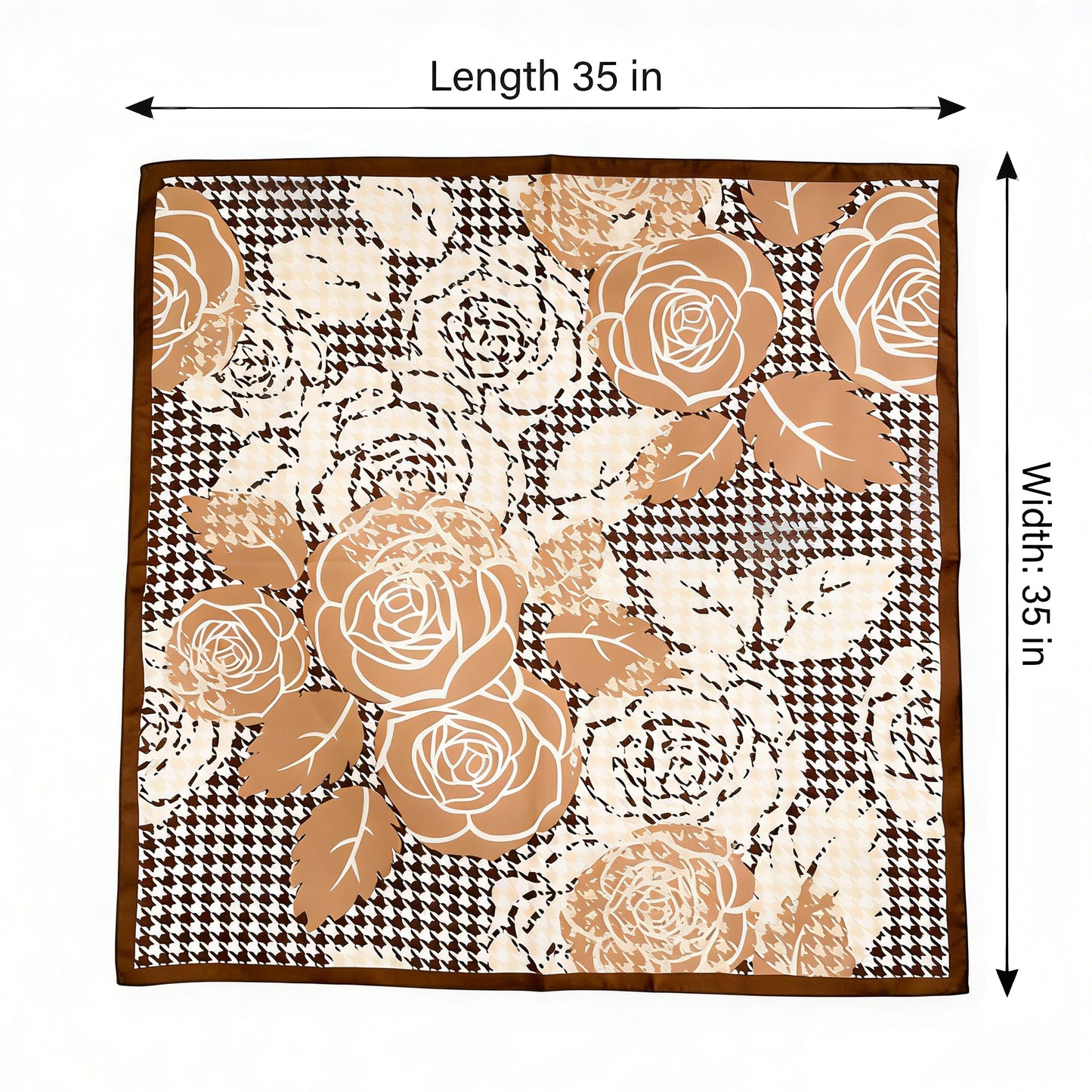Floral Large Square Scarf Lightweight Head Neck Hair Wrap Shawl 35 Inch