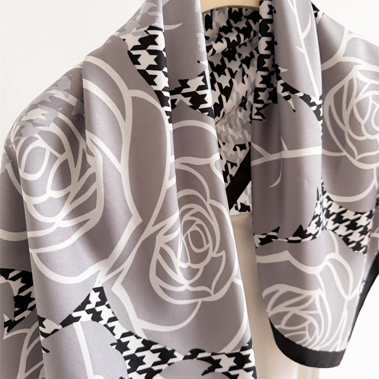 Floral Large Square Scarf Lightweight Head Neck Hair Wrap Shawl 35 Inch