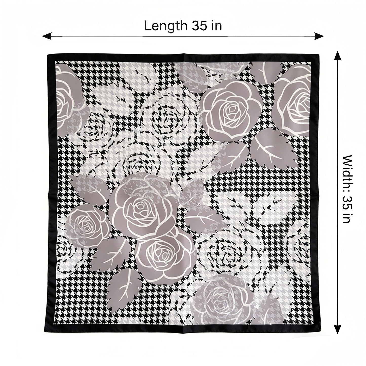 Floral Large Square Scarf Lightweight Head Neck Hair Wrap Shawl 35 Inch