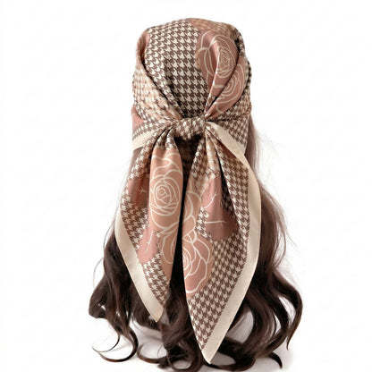Floral Large Square Scarf Lightweight Head Neck Hair Wrap Shawl 35 Inch